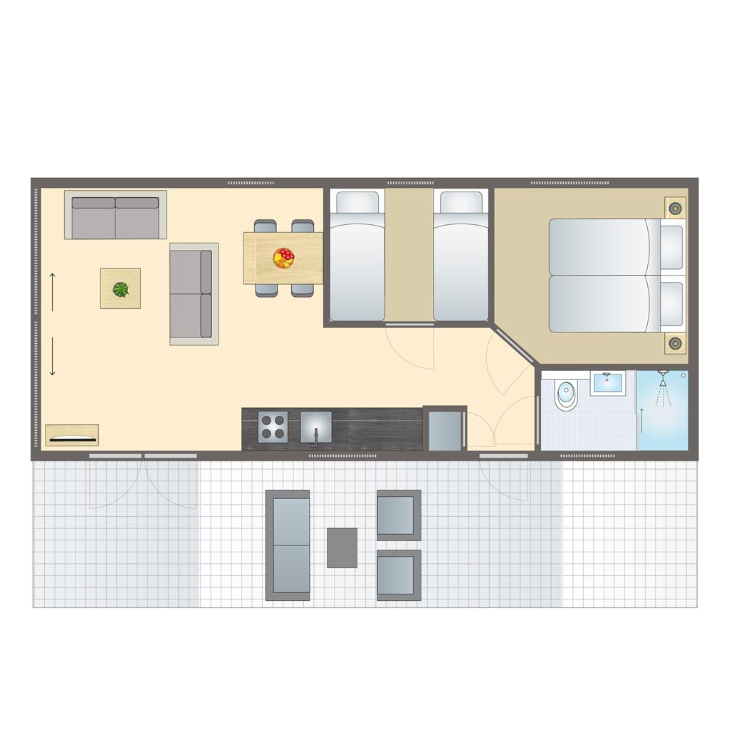 4-persoons Eco Cottage 4B2 op Vakantiepark De Thijmse Berg